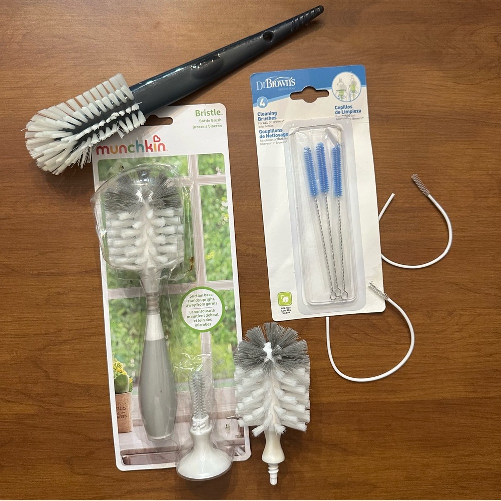 Munchkin, Dr. Browns and Philips Avent Baby Bottle cleaning supplies bundle